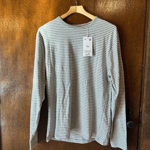 New men’s Denim and Flower striped long sleeve tshirt